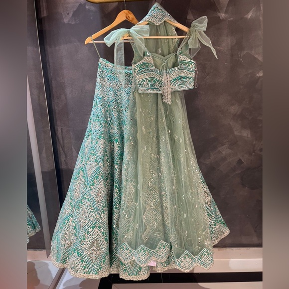 Seema Gujral Sea green lehenga set